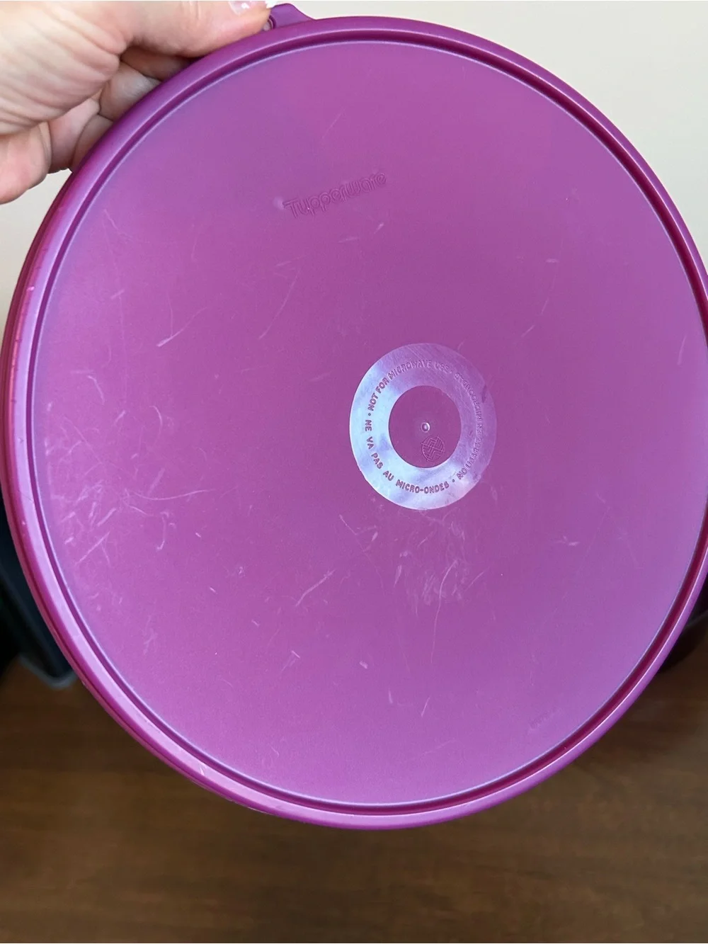 TUPPERWARE PURPLE STACK COOKER 1 3/4 QUART BOWL #2210 AND STORAGE LID